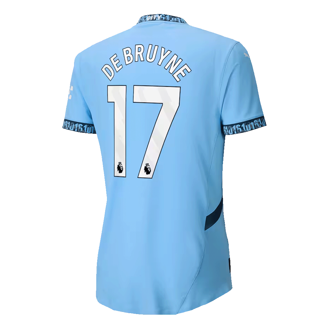 Tricouri Fotbal Manchester City DE BRUYNE #17 Acasă 2024/25 Authentic