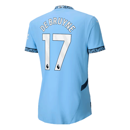 Tricouri Fotbal Manchester City DE BRUYNE #17 Acasă 2024/25 Authentic