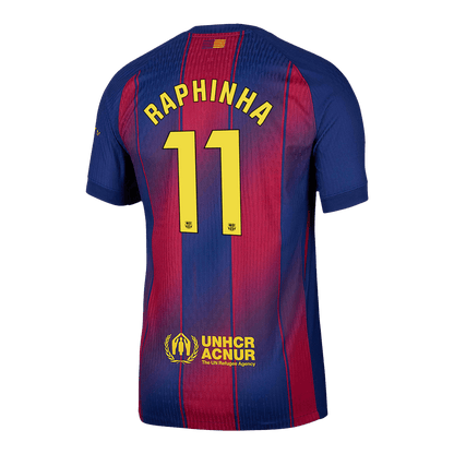 Tricouri Fotbal Barcelona RAPHINHA #11 Acasă 2025/26 Authentic