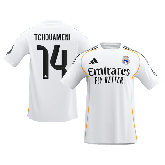 Tricouri Fotbal Real Madrid TCHOUAMENI #14 Acasă 2025/26 - Premium