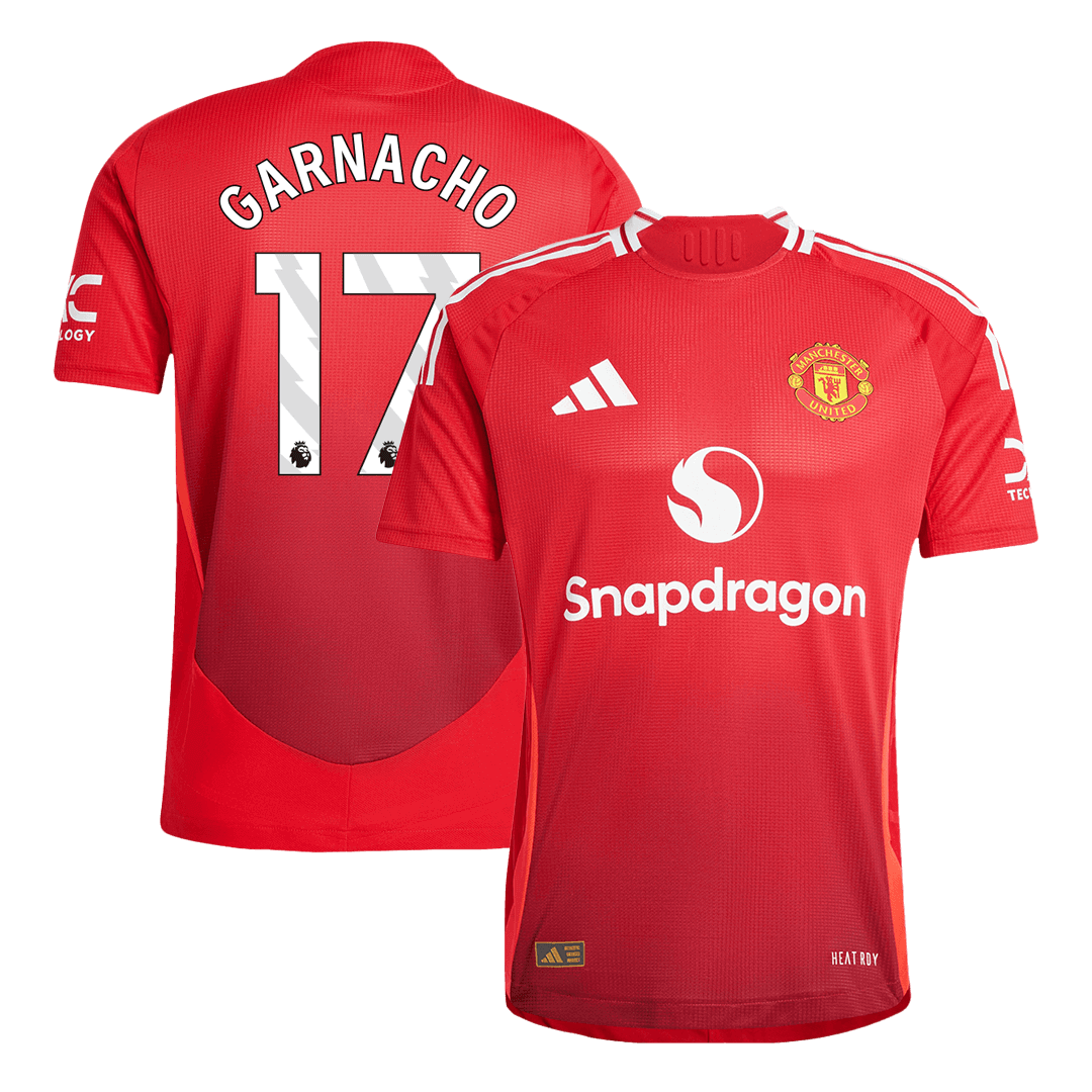 Tricouri Fotbal Manchester United GARNACHO #17 Acasă 2024/25 Authentic