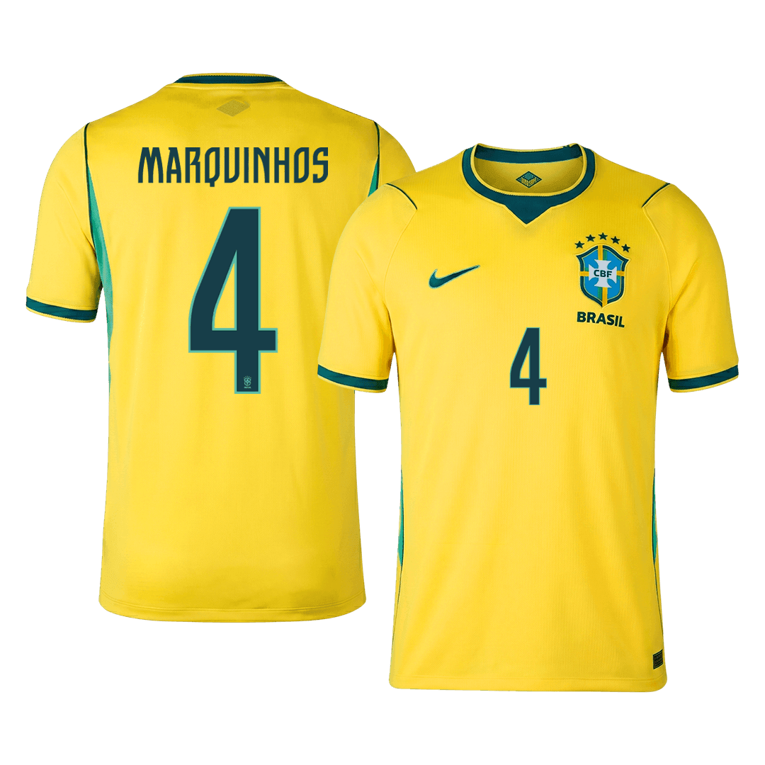 Tricouri Fotbal Brazilia MARQUINHOS #4 Acasă Cupa Mondială 2026