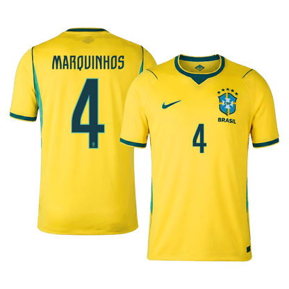 Tricouri Fotbal Brazilia MARQUINHOS #4 Acasă Cupa Mondială 2026