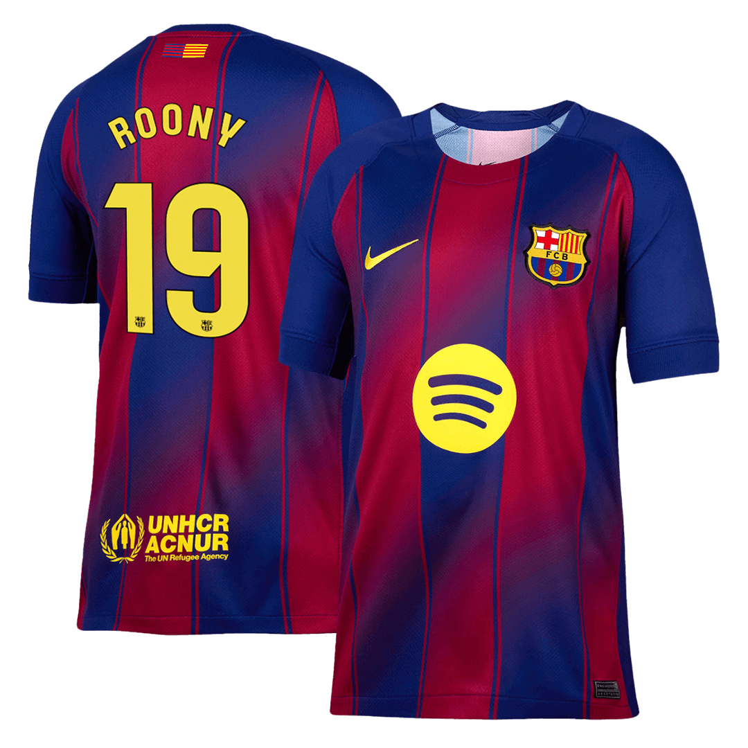 Tricouri Fotbal Barcelona ROONY #19 Acasă 2025/26 - Premium