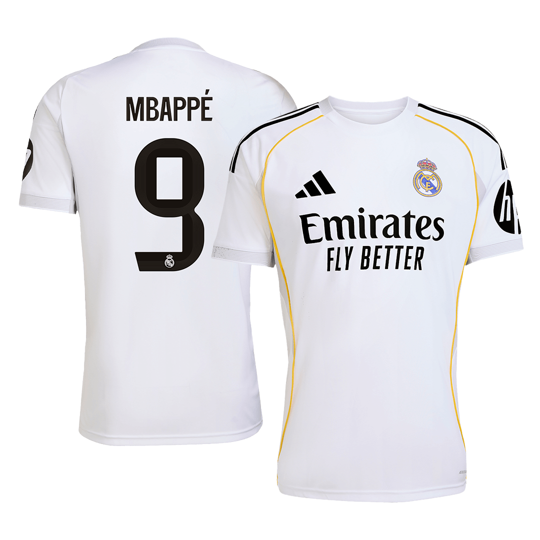 Tricouri Fotbal Real Madrid MBAPPÉ #9 Acasă 2025/26 - Premium (mărime mare)