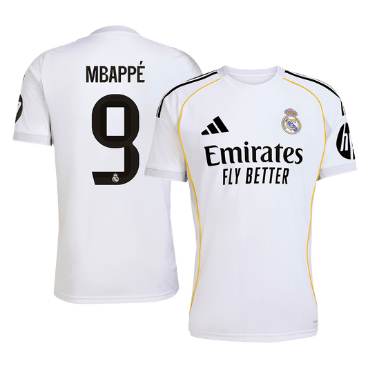 Tricouri Fotbal Real Madrid MBAPPÉ #9 Acasă 2025/26 - Premium (mărime mare)
