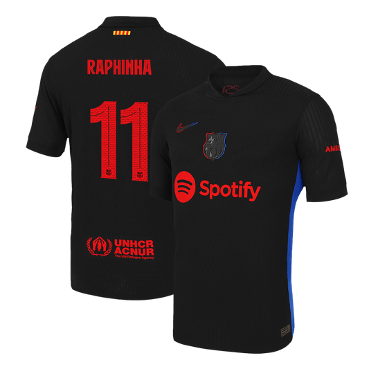 Tricouri Fotbal Barcelona RAPHINHA #11 Deplasare 2024/25 Authentic - UCL