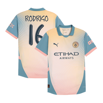 Tricouri Fotbal Manchester City RODRIGO #16 Al Patrulea 2024/25 Authentic - Definitely City