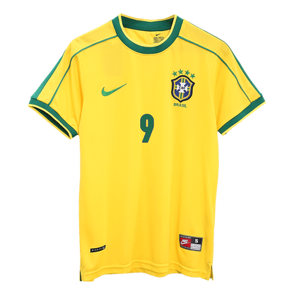 Tricouri Fotbal Vintage Brazilia RONALDO #9 Acasă 1998