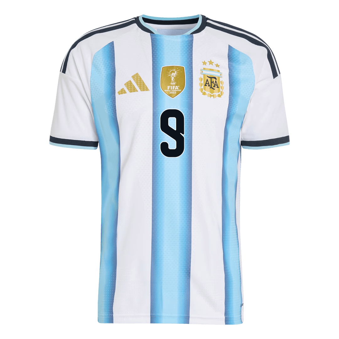 Tricouri Fotbal Argentina J.ÁLVAREZ #9 Acasă Cupa Mondială 2026 Authentic