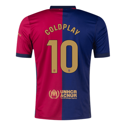 Tricouri Fotbal Barcelona COLDPLAY #10 Acasă 2024/25