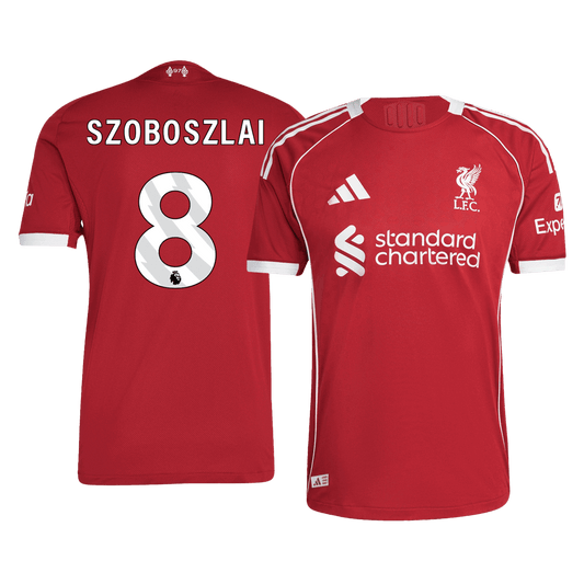 Tricouri Fotbal Liverpool SZOBOSZLAI #8 Acasă 2025/26 Authentic