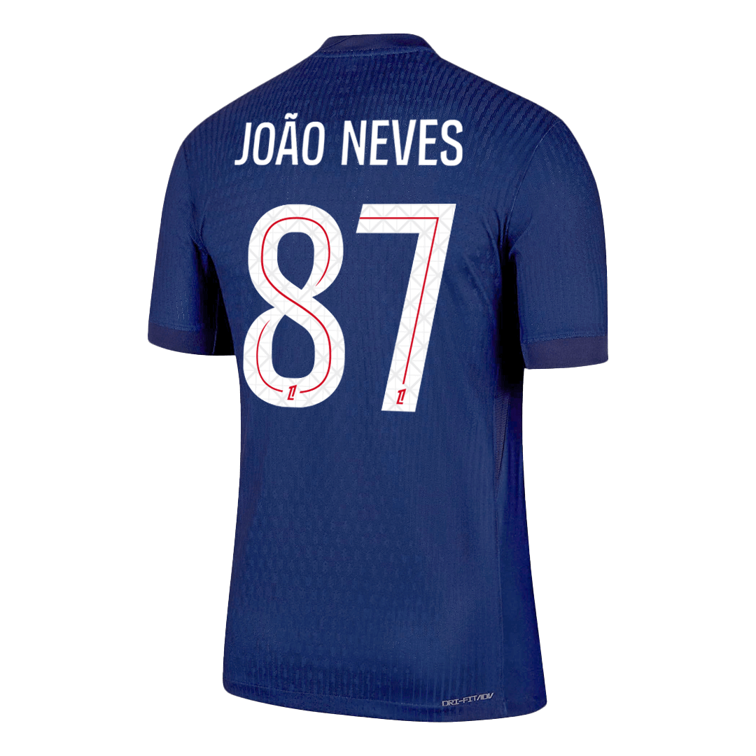 Tricouri Fotbal PSG JOÃO NEVES #87 Acasă 2025/26 Authentic