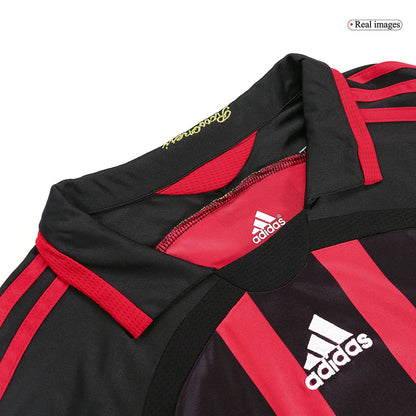 Tricouri Fotbal Vintage AC Milan MALDINI #3 Acasă 2006/07 Mânecă Lungă