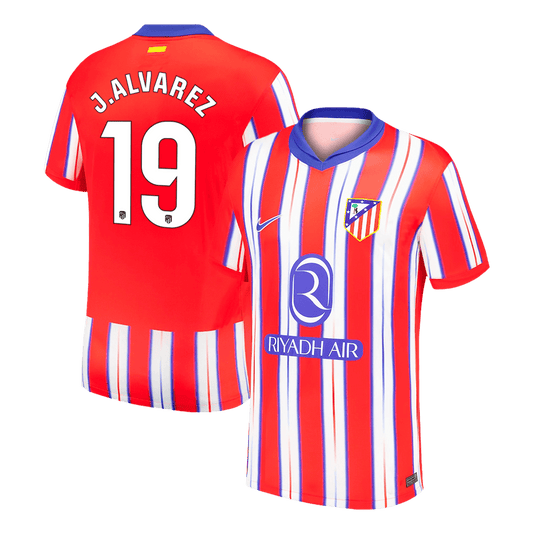Tricouri Fotbal Atletico Madrid J.ALVAREZ #19 Acasă 2024/25 (mărime mare)