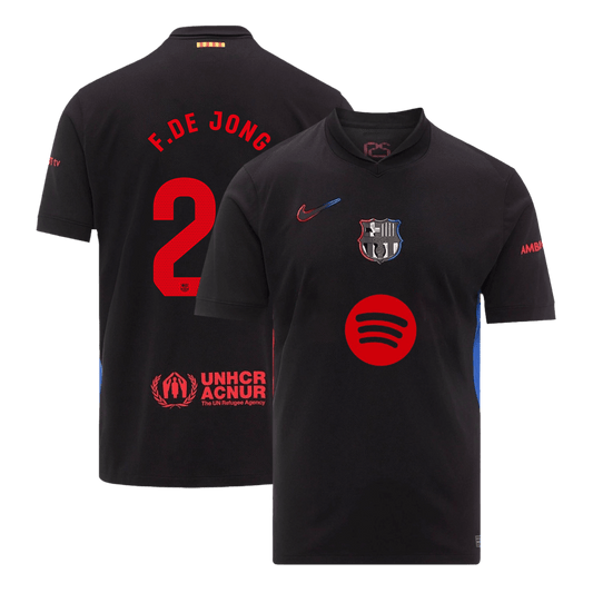 Tricouri Fotbal Barcelona F.DE JONG #21 Deplasare 2024/25 (Spotify Logo Without Text) (mărime mare)
