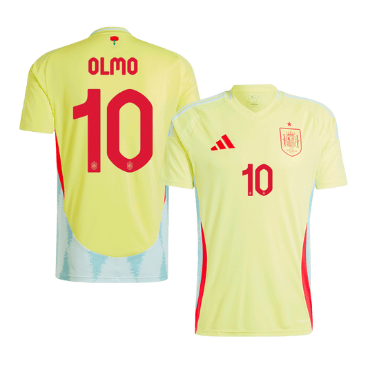 Tricouri Fotbal Spania OLMO #10 Deplasare 2024 (mărime mare)