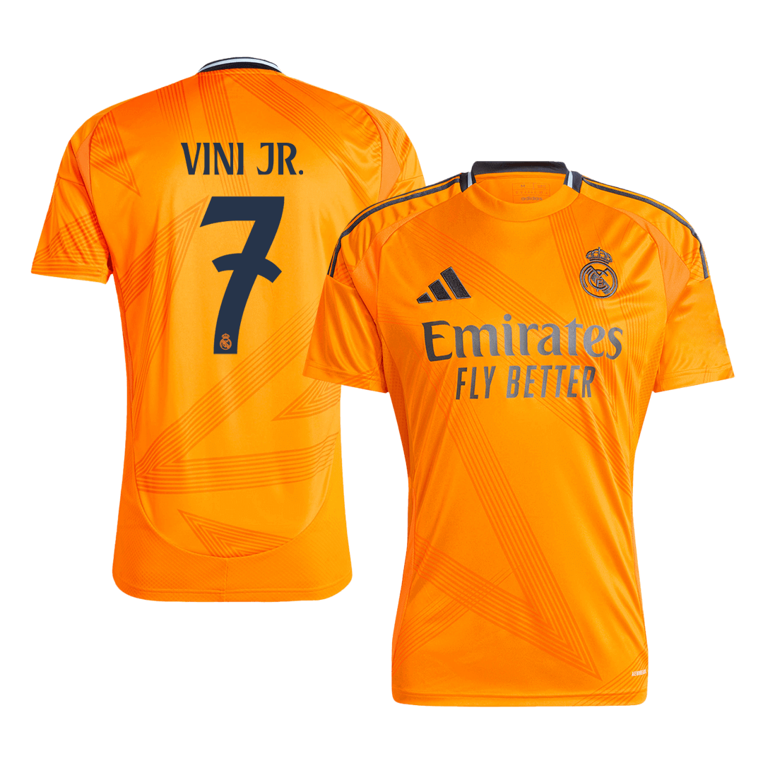 Tricouri Fotbal Real Madrid VINI JR. #7 Deplasare 2024/25 (mărime mare)