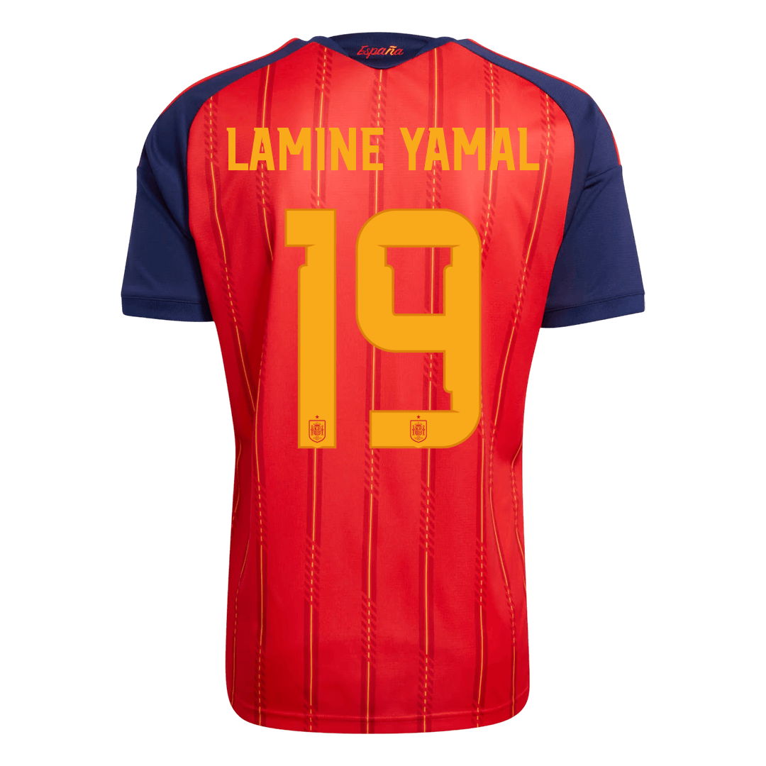 Tricouri Fotbal Spania LAMINE YAMAL #19 Acasă Cupa Mondială 2026 - Premium