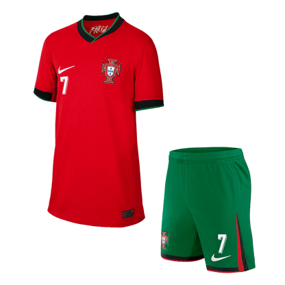Set Tricouri Fotbal Portugalia RONALDO #7 Acasă 2024 Pentru Copii