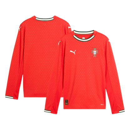 Tricouri Fotbal Portugalia Acasă 2025 Mânecă Lungă (mărime mare)