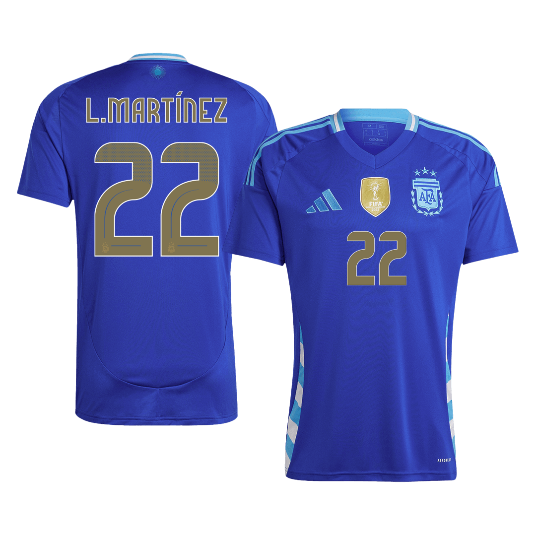 Tricouri Fotbal Argentina L.MARTÍNEZ #22 Deplasare 2024 - Super