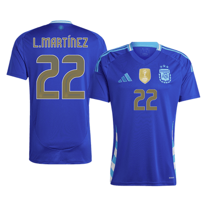 Tricouri Fotbal Argentina L.MARTÍNEZ #22 Deplasare 2024 - Super