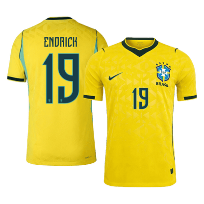 Tricouri Fotbal Brazilia ENDRICK #19 Acasă Cupa Mondială 2026 Authentic