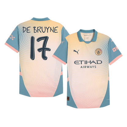 Tricouri Fotbal Manchester City DE BRUYNE #17 Al Patrulea 2024/25 Authentic - Definitely City