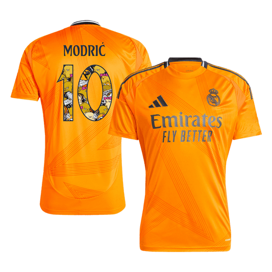 Tricouri Fotbal Real Madrid MODRIĆ #10 Deplasare 2024/25 - Bear Champ Font (mărime mare)