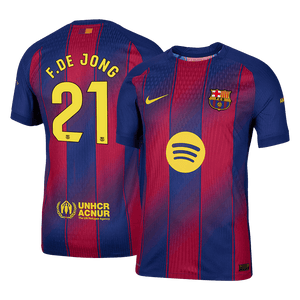Tricouri Fotbal Barcelona F.DE JONG #21 Acasă 2025/26 Authentic