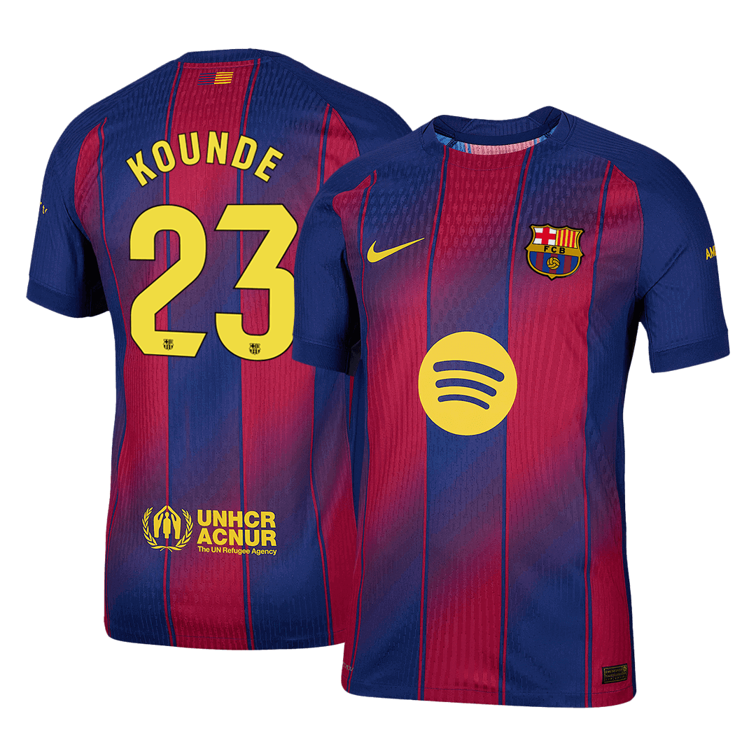 Tricouri Fotbal Barcelona KOUNDE #23 Acasă 2025/26 Authentic