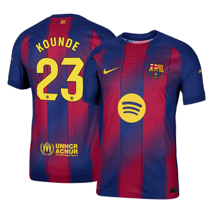 Tricouri Fotbal Barcelona KOUNDE #23 Acasă 2025/26 Authentic