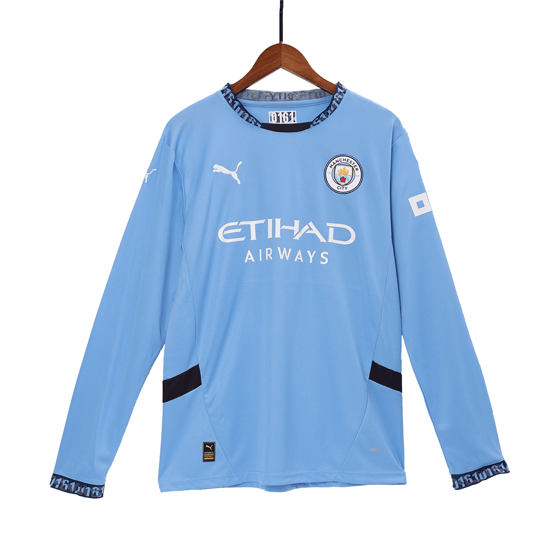 Tricouri Fotbal Manchester City Acasă 2024/25 Mânecă Lungă (mărime mare)