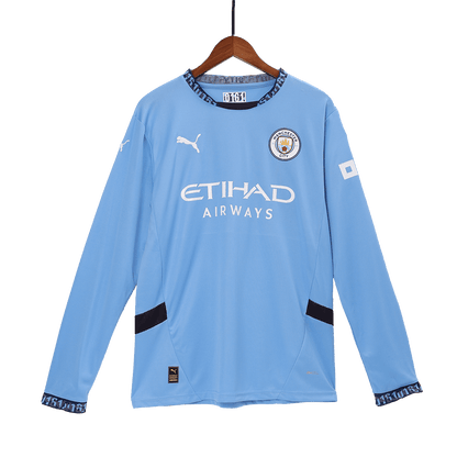 Tricouri Fotbal Manchester City Acasă 2024/25 Mânecă Lungă (mărime mare)