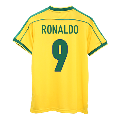 Tricouri Fotbal Vintage Brazilia RONALDO #9 Acasă 1998