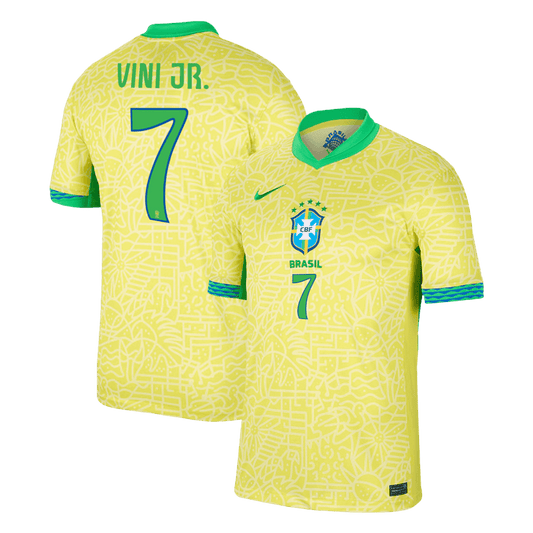 Tricouri Fotbal Brazilia VINI JR. #7 Acasă 2024 - Super (mărime mare)
