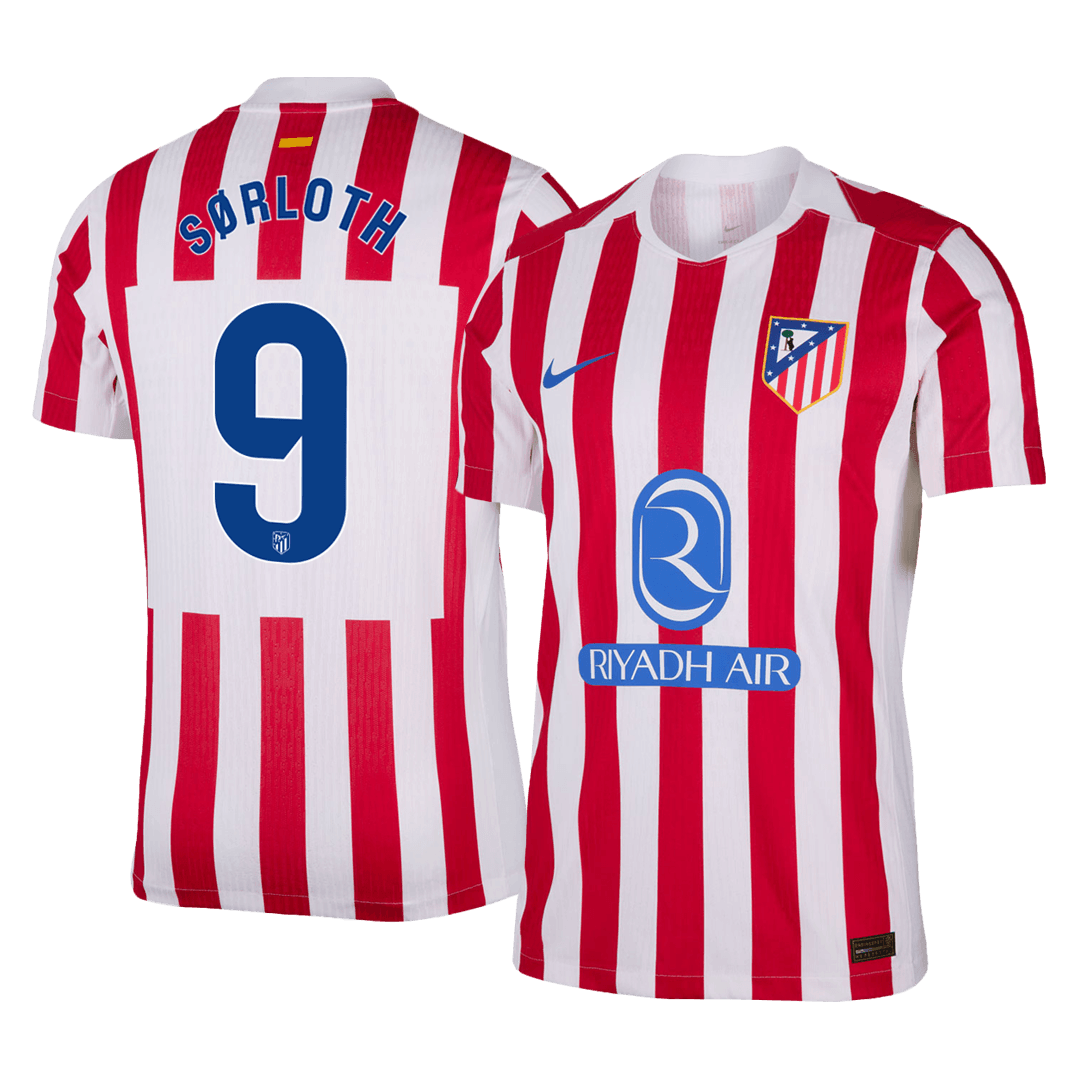 Tricouri Fotbal Atletico Madrid SØRLOTH #9 Acasă 2025/26 Authentic