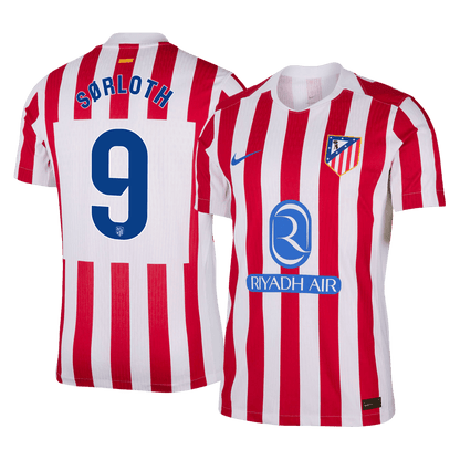 Tricouri Fotbal Atletico Madrid SØRLOTH #9 Acasă 2025/26 Authentic