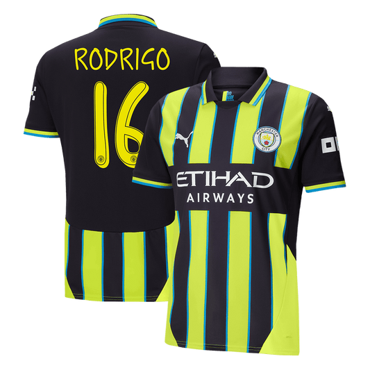 Tricouri Fotbal Manchester City RODRIGO #16 Deplasare 2024/25 - UCL (mărime mare)