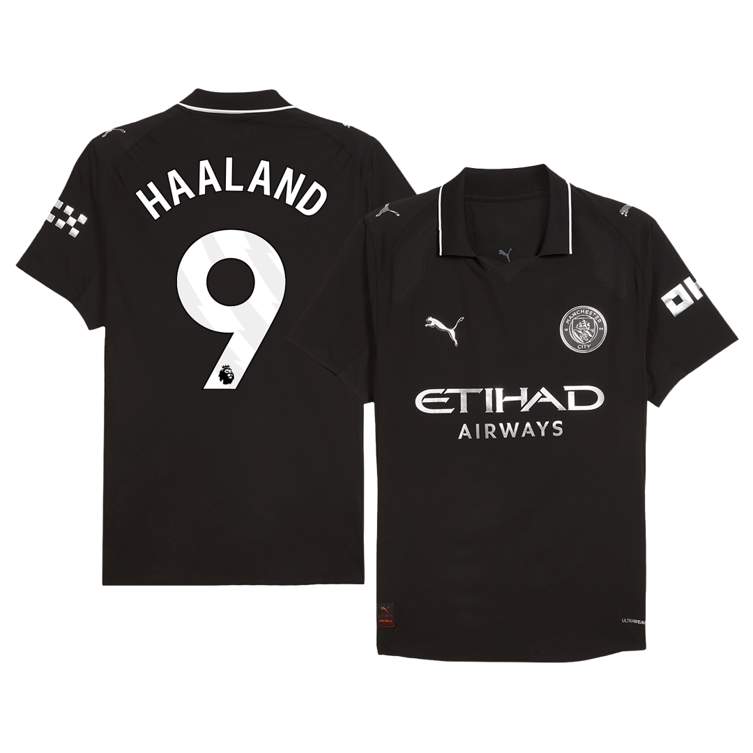 Tricouri Fotbal Manchester City HAALAND #9 Deplasare 2025/26 Authentic