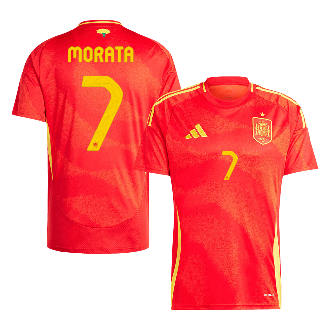 Tricouri Fotbal Spania MORATA #7 Acasă 2024 (mărime mare)