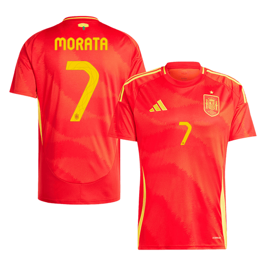 Tricouri Fotbal Spania MORATA #7 Acasă 2024 (mărime mare)