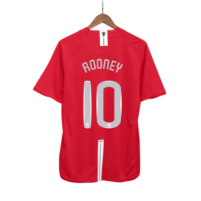 Tricouri Fotbal Vintage Manchester United ROONEY #10 Acasă 2007/08 - UCL Final
