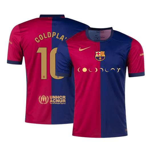 Tricouri Fotbal Barcelona COLDPLAY #10 Acasă 2024/25 - Super