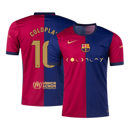 Tricouri Fotbal Barcelona COLDPLAY #10 Acasă 2024/25