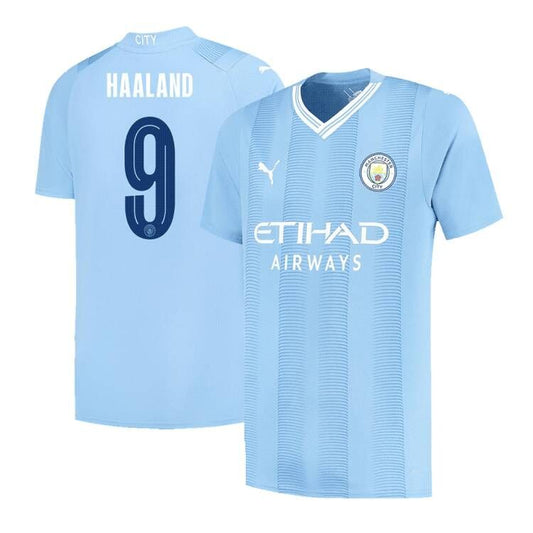 Tricouri Fotbal Manchester City HAALAND #9 Acasă 2023/24 - UCL (mărime mare)