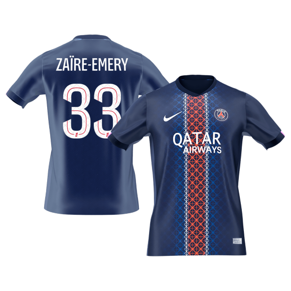Tricouri Fotbal PSG ZAïRE EMERY #33 Acasă 2025/26 - Premium