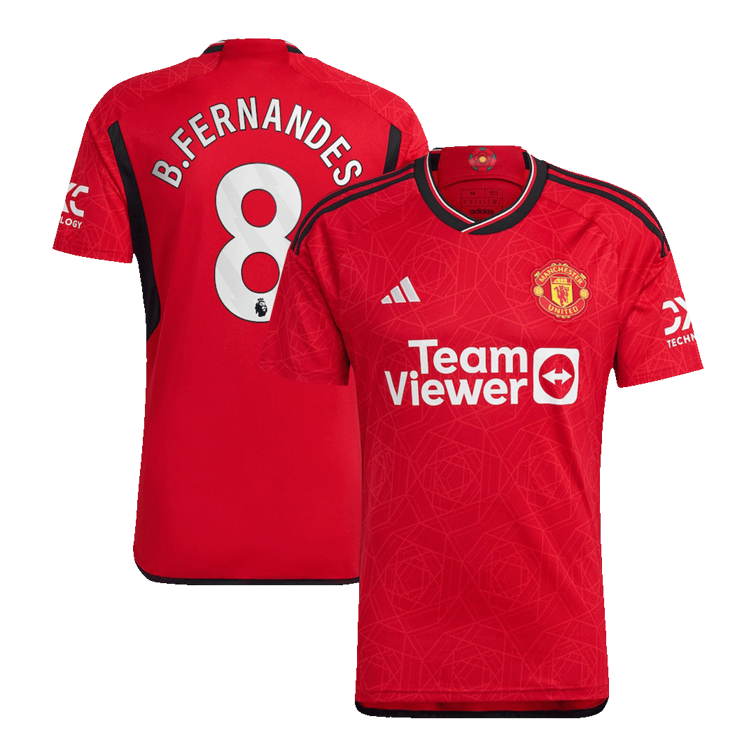 Tricouri Fotbal Manchester United B.FERNANDES #8 Acasă 2023/24 (mărime mare)