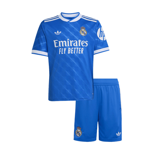 Set Tricouri Fotbal Real Madrid Treilea 2025/26 Pentru Copii